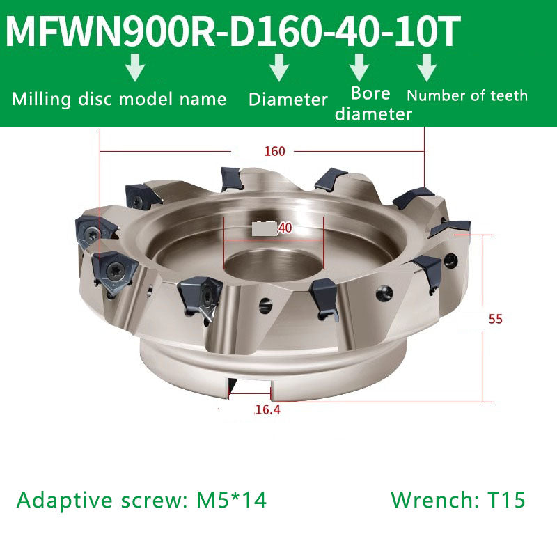 MFWN 90 Degree Fast Feed Milling Cutter Double-sided Hexagonal Heavy Cutting Face Milling Cutter Disk (for WNMU08 Milling Insert) Shandong Denso Pricision Tools Co.,Ltd.